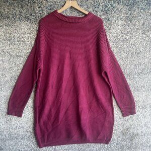 Melrose And Market Women’s Long Sleeve Knee Length Pink Sweater‎ Dress Size XL